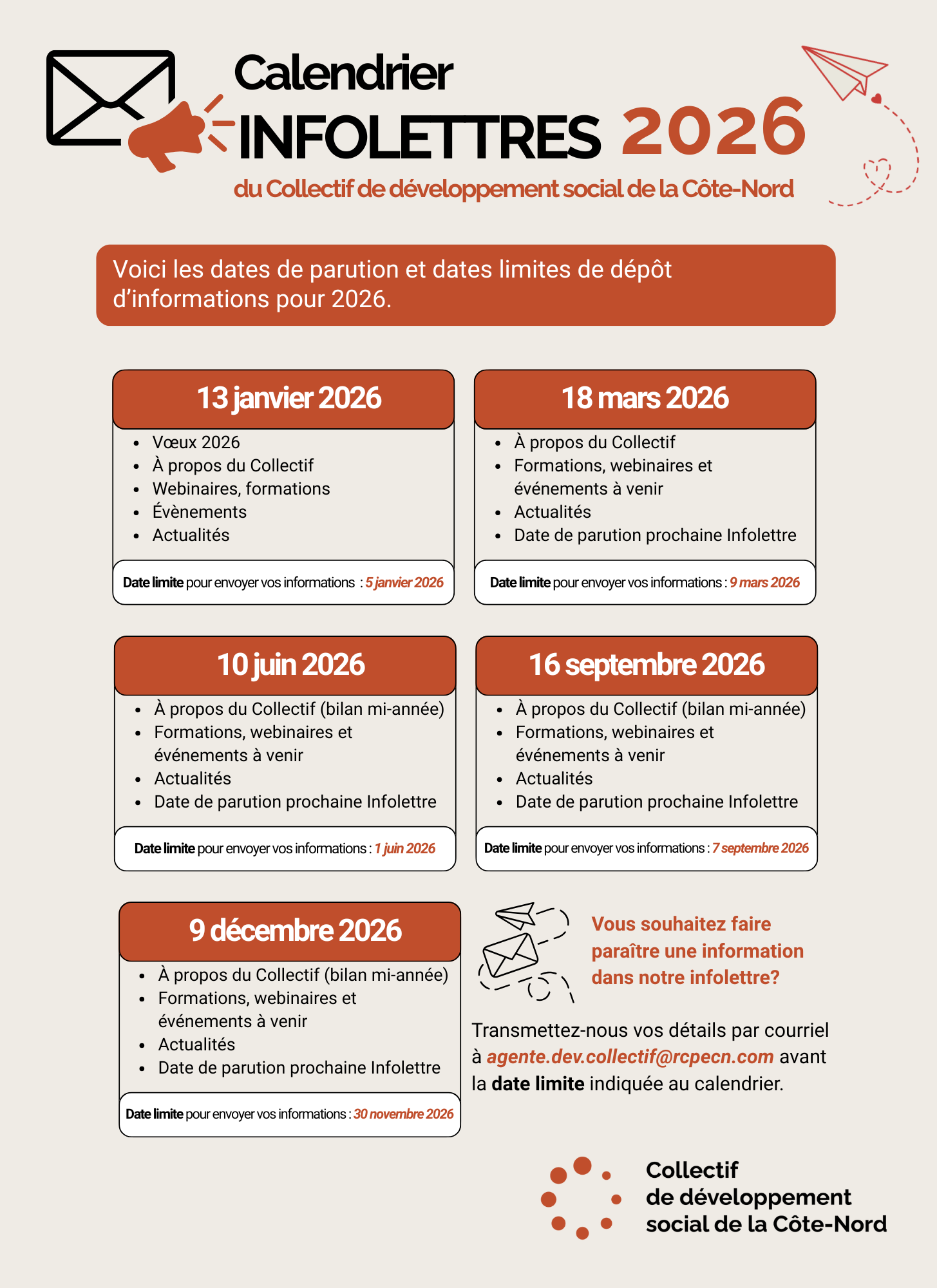 Lancement des infolettres du Collectif ! Lancement des infolettres du Collectif !